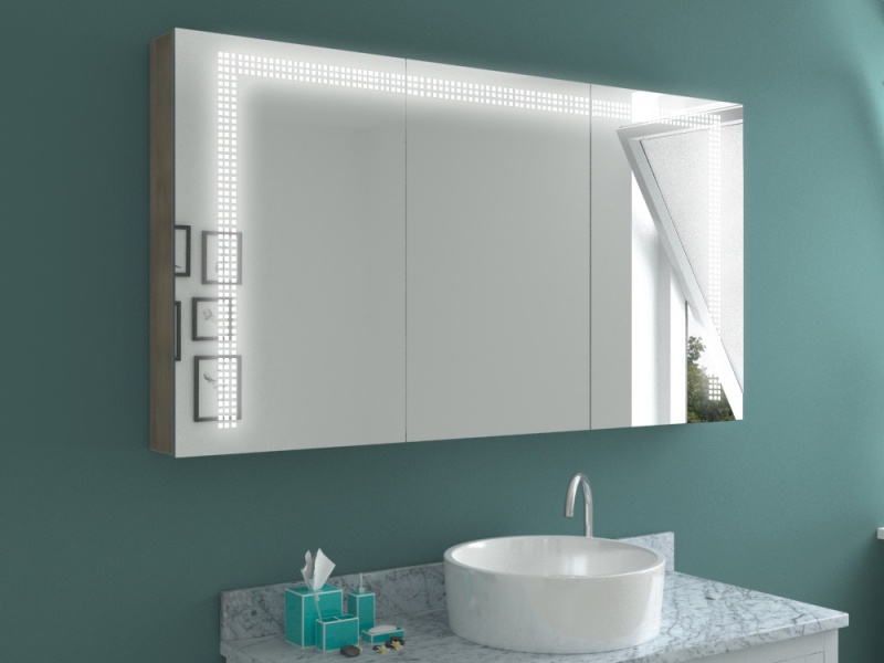 Design Spiegelschrank mit Beleuchtung Akito