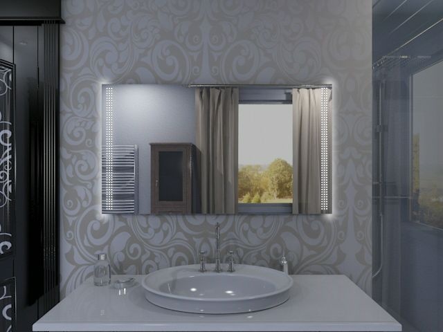 Badspiegel mit Beleuchtung und Uhr - Eiko