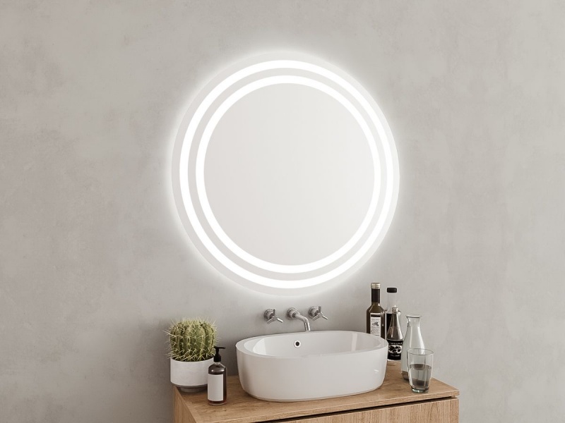 Badspiegel – Streifen doppeltem Tao mit und beleuchtet LED rund