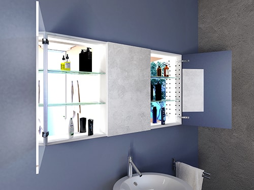 70 cm Spiegelschrank START70 Spiegel Badezimmerschrank Beleuchtung Steckdose 